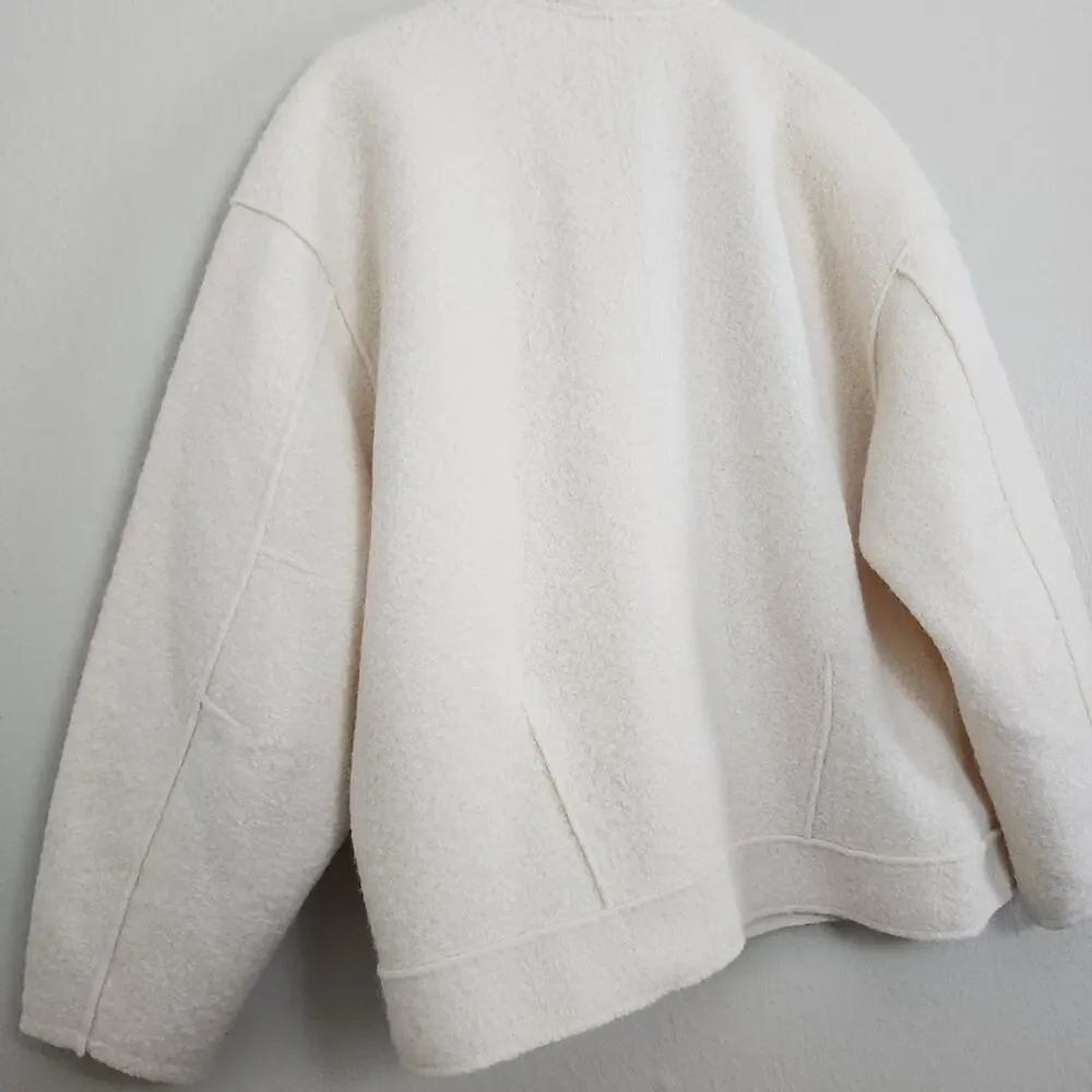 Free People NWT Ivory Willow Brooch Embellished Bomber Jacket Medium